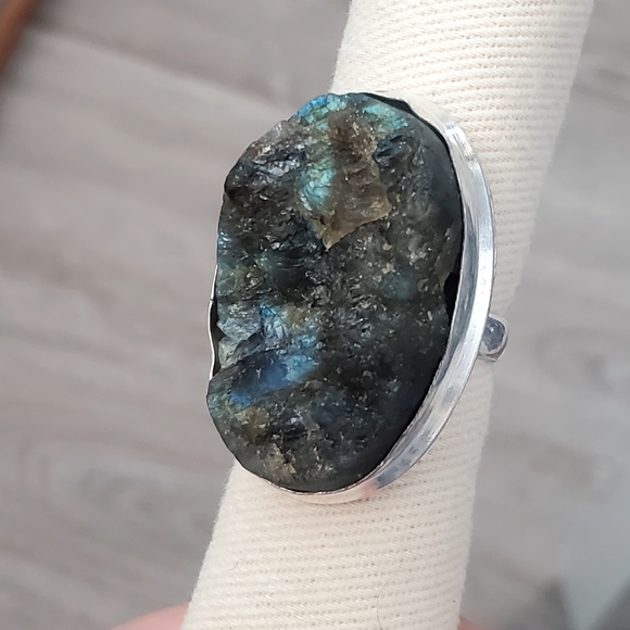Hand Crafted Natural Labradorite 925 Sterling Silver Ring, Size 8.5, NWT - Picture 12 of 15